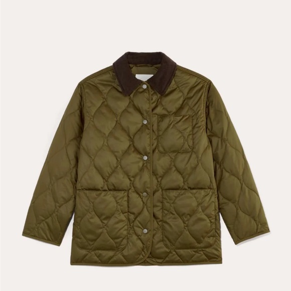 Everlane Olive Green Quilted Puffer Jacket - Picture 2 of 6